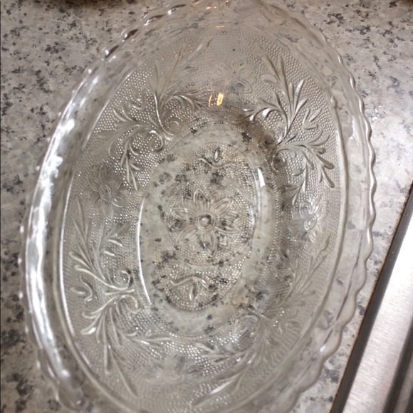 Dining Vintage Pressed Glass Oval Relish Dish Poshmark